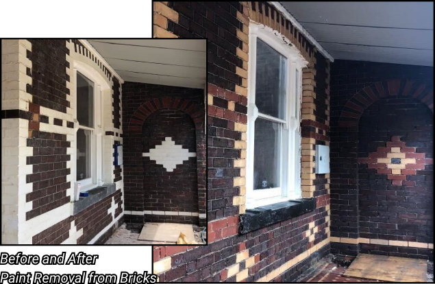 Before And After Paint Removal From Bricks